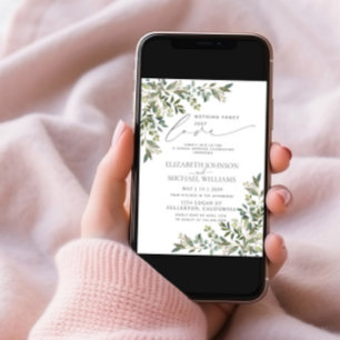 Nothing Fancy Just Love Eucalyptus Casual Wedding Invitation