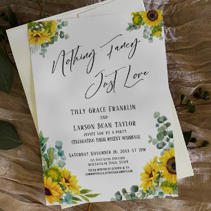Nothing Fancy, Just Love Eucalyptus Sunflower Invitation