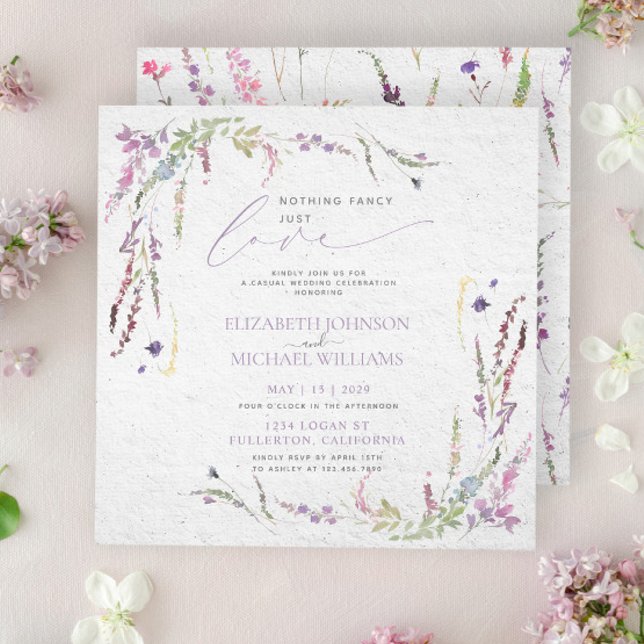 Nothing Fancy Just Love Floral Casual Wedding Invitation (Creator Uploaded)