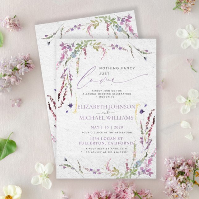 Nothing Fancy Just Love Floral Casual Wedding Invitation (Creator Uploaded)
