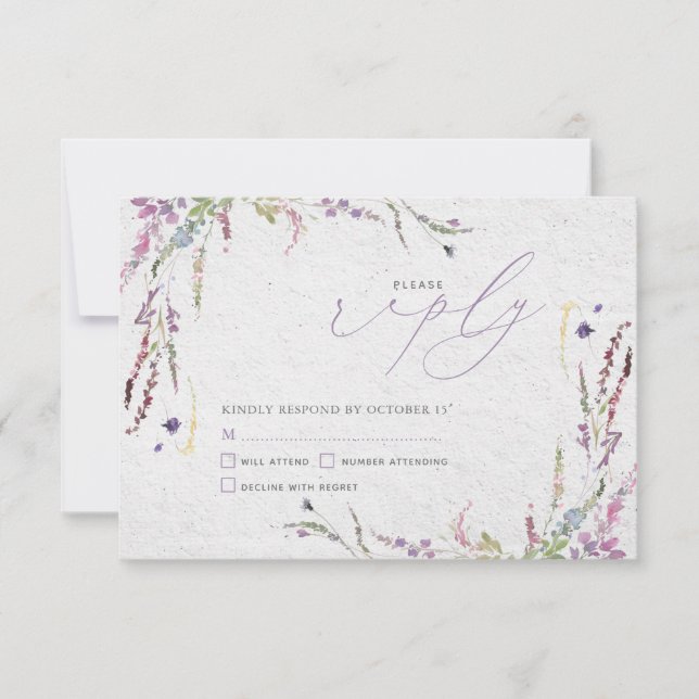 Nothing Fancy Just Love Floral Casual Wedding RSVP (Front)