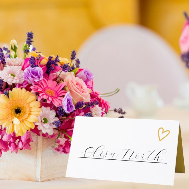 Nothing Fancy Just Love Groovy 70s Retro Wedding Place Card (Nothing Fancy Just Love Groovy 70s Retro Wedding Place Cards from Ricaso. Handwritten by you)