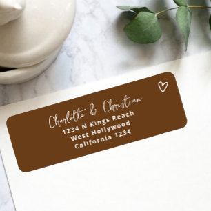 Nothing Fancy Just Love Groovy Retro 70s Wedding Return Address Label