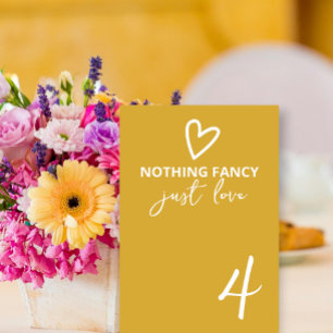 Nothing Fancy Just Love Groovy Retro 70s Wedding Table Number