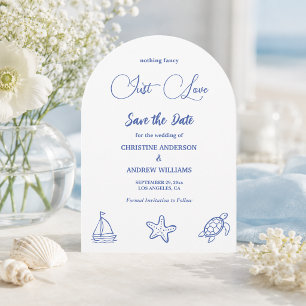 Nothing Fancy Just Love Hand Drawn Sea Life  Save The Date