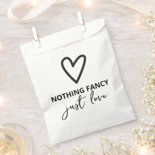 Nothing Fancy Just Love Heart Pattern Wedding Favour Bag