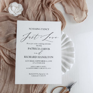 Nothing Fancy Just Love Intimate Wedding Invitation