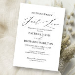 Nothing Fancy Just Love Intimate Wedding Invitation<br><div class="desc">Capture the timeless elegance of your special day with our simple,  chic calligraphy black and white wedding suite.</div>