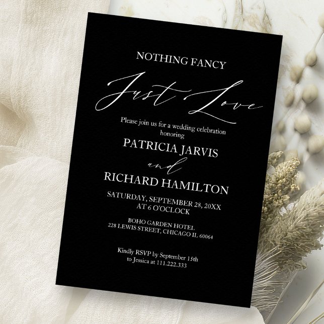 Nothing Fancy Just Love Intimate Wedding Invitation (Creator Uploaded)