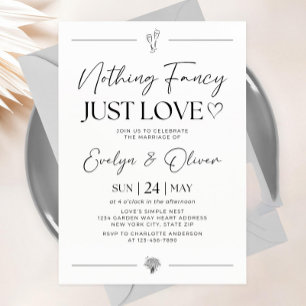 Nothing Fancy Just Love Invitation, Elopement Anno Invitation