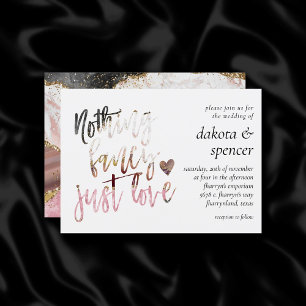 Nothing Fancy Just Love   Luxurious Agate Marble Invitation