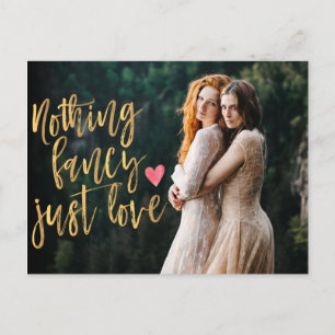 Nothing Fancy Just Love   Micro Wedding Photo Postcard