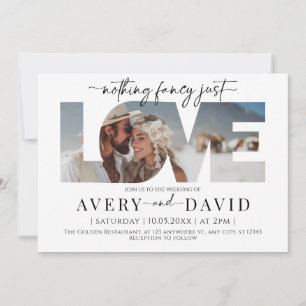 Nothing Fancy Just Love Minimal Wedding  Invitatio Invitation