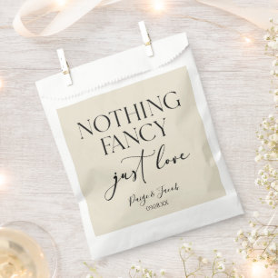 Nothing Fancy Just Love Minimalist Casual Wedding Favour Bag