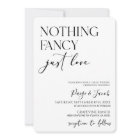 Nothing Fancy Just Love Minimalist Casual Wedding