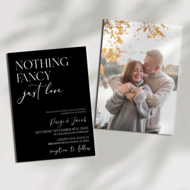 Nothing Fancy Just Love Minimalist Casual Wedding Invitation (Creator Uploaded)
