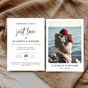Nothing Fancy Just Love Minimalist Casual Wedding Invitation