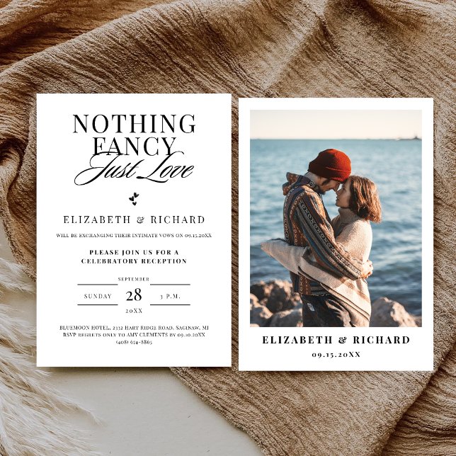 Nothing Fancy Just Love Minimalist Casual Wedding Invitation (Creator Uploaded)