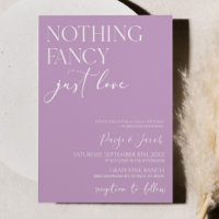 Nothing Fancy Just Love Minimalist Casual Wedding
