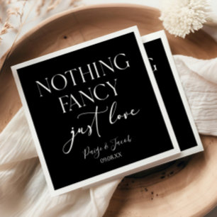 Nothing Fancy Just Love Minimalist Casual Wedding Napkin