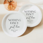 Nothing Fancy Just Love Minimalist Casual Wedding Paper Plate<br><div class="desc">This is a Nothing Fancy Just Love Minimalist Casual Wedding Paper Plates!</div>