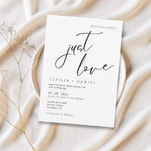 Nothing Fancy Just Love Minimalist Elegant wedding Invitation
