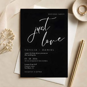 Nothing Fancy Just Love Minimalist Elegant wedding Invitation