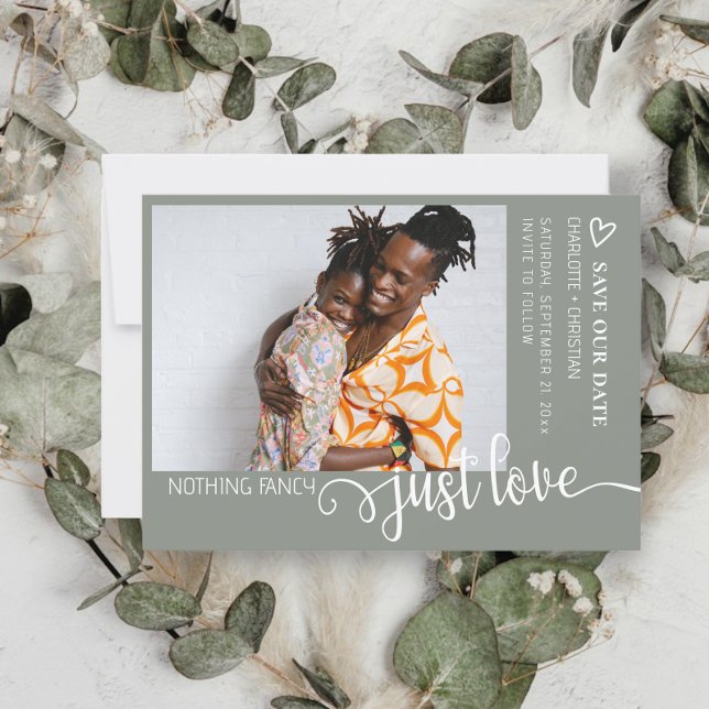 Nothing Fancy Just Love Minimalist Save The Date (Nothing Fancy Just Love Minimalist Save The Dates from Ricaso. Add your own photo and text)
