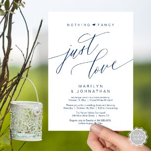 Nothing Fancy Just Love Minimalist Wedding Dinner Invitation