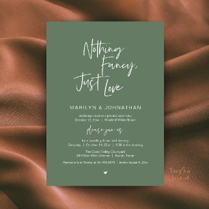 Nothing Fancy Just Love Minimalist Wedding Dinner Invitation