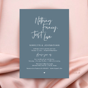 Nothing Fancy Just Love Minimalist Wedding Dinner Invitation