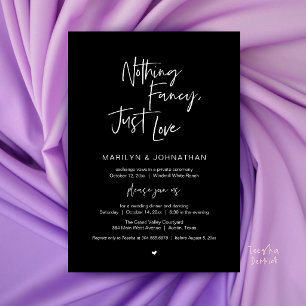 Nothing Fancy Just Love Minimalist Wedding Dinner Invitation