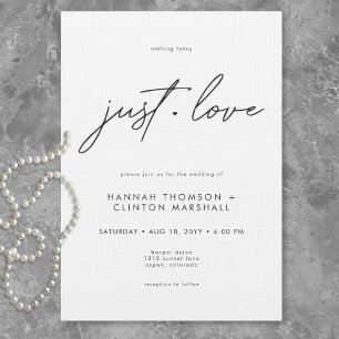 Nothing Fancy Just Love Minimalist Wedding Invitation