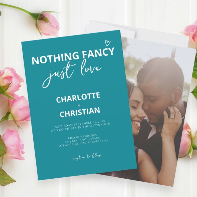 Nothing Fancy Just Love Minimalist Wedding Invitation (Nothing Fancy Just Love Minimalist Wedding Invitations from Ricaso. Mix and match from collection)