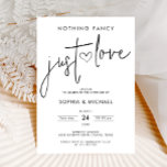 Nothing Fancy Just Love Minimalist Wedding Invitation<br><div class="desc">The Nothing Fancy, Just Love Minimalist Wedding Reception Invitation is the epitome of effortless elegance and modern simplicity. Designed for couples who believe that love is the true centerpiece of their celebration, this invitation features a clean, uncluttered layout with a focus on beautiful typography. Simple yet sophisticated, it’s a beautiful...</div>