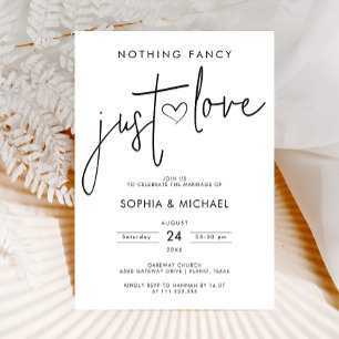 Nothing Fancy Just Love Minimalist Wedding Invitation