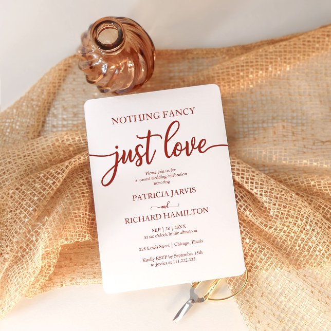 Nothing Fancy Just Love Minimalist Wedding Invite (Creator Uploaded)