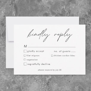 Nothing Fancy Just Love Minimalist Wedding  RSVP Card