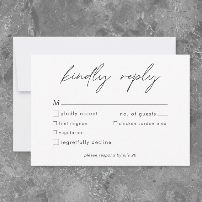 Nothing Fancy Just Love Minimalist Wedding  RSVP Card (Nothing Fancy Just Love Minimalist Wedding RSVP Card)