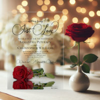 Nothing Fancy Just Love Mirrored Red Rose Wedding