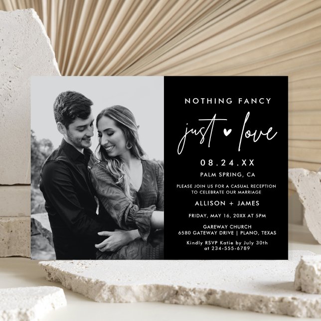 Nothing Fancy Just Love Modern Elopement Photo Invitation (Creator Uploaded)