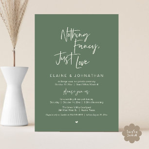 Nothing Fancy Just Love Modern Minimalist Casual Invitation