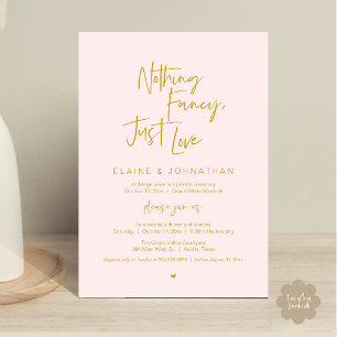 Nothing Fancy Just Love Modern Minimalist Casual Invitation
