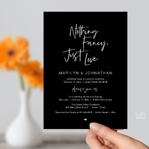 Nothing Fancy Just Love, Modern Reception Dinner Invitation