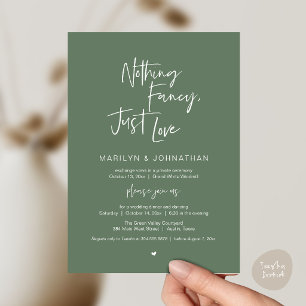Nothing Fancy Just Love, Modern Reception Dinner Invitation