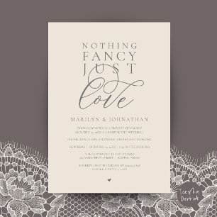 Nothing Fancy Just Love, Modern Reception Dinner  Invitation