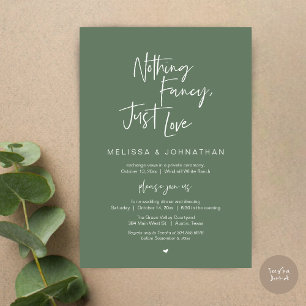 Nothing Fancy Just Love, Modern Wedding Dinner Invitation
