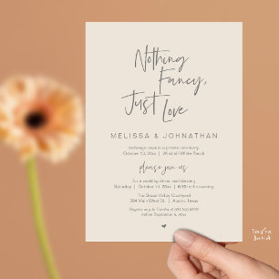 Nothing Fancy Just Love, Modern Wedding Dinner Invitation