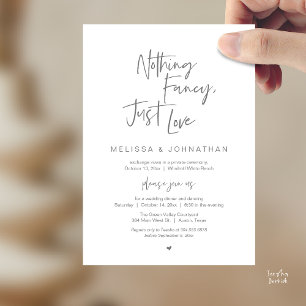 Nothing Fancy Just Love, Modern Wedding Dinner Invitation