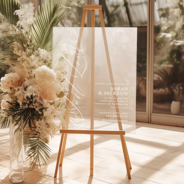 Nothing Fancy Just Love Modern Wedding Welcome Acrylic Sign (Creator Uploaded)